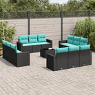 Zwarte loungeset in gepoedercoat staal voor buitenplezier - Tuinsets