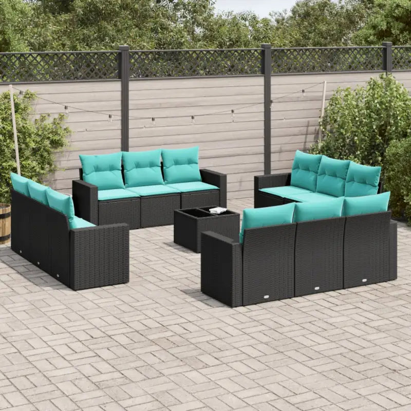 Zwarte loungeset in gepoedercoat staal voor buitenplezier - Tuinsets