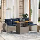Zwarte loungeset in gepoedercoat staal voor tuin en terras - Grijs / zonder opbergruimte - Tuinsets
