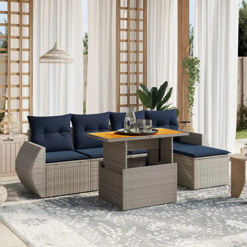 Zwarte loungeset in gepoedercoat staal voor tuin en terras - Grijs / zonder opbergruimte - Tuinsets