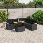 Zwarte loungeset met gepoedercoat staal en comfortabele afmetingen zitting - Tuinsets