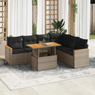 Zwarte loungeset met gepoedercoat staal en comfortabele afmetingen zitting - Grijs / met opbergruimte - Tuinsets