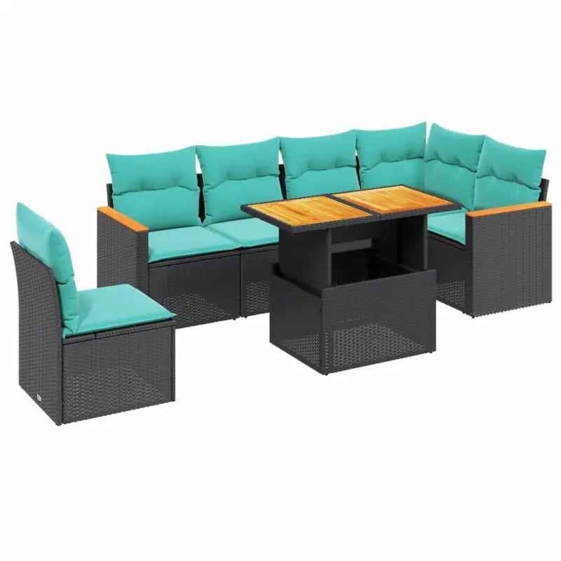 Zwarte loungeset met gepoedercoat staal en comfortabele afmetingen - Tuinsets