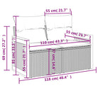 Zwarte loungeset met gepoedercoat staal en comfortabele afmetingen zitting - Tuinsets