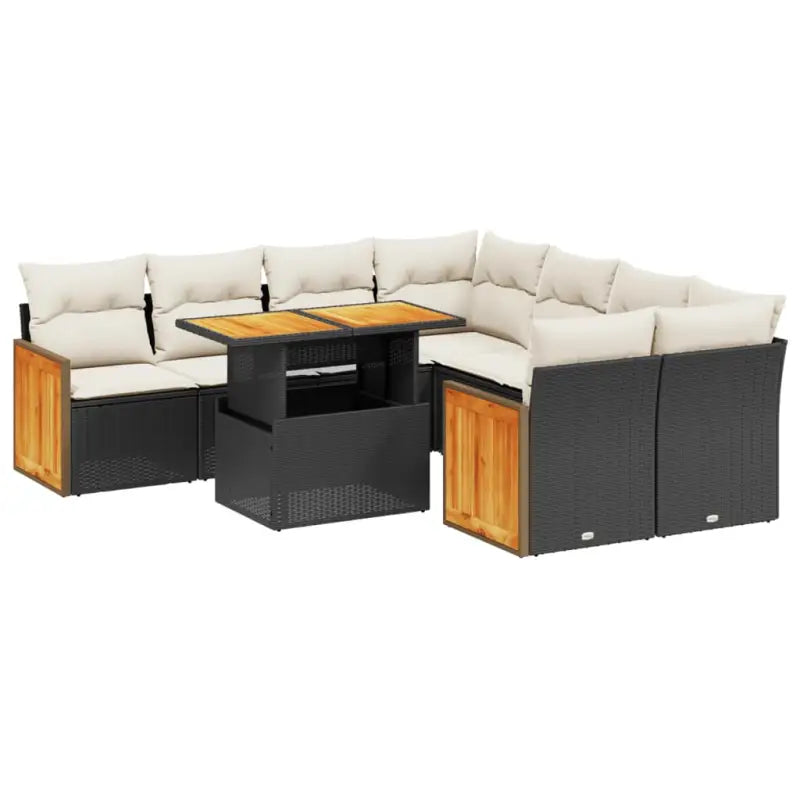 Zwarte loungeset met gepoedercoat staal en comfortabele afmetingen zitting - Tuinsets