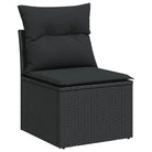 Zwarte loungeset met gepoedercoat staal en ideale afmetingen - Tuinsets