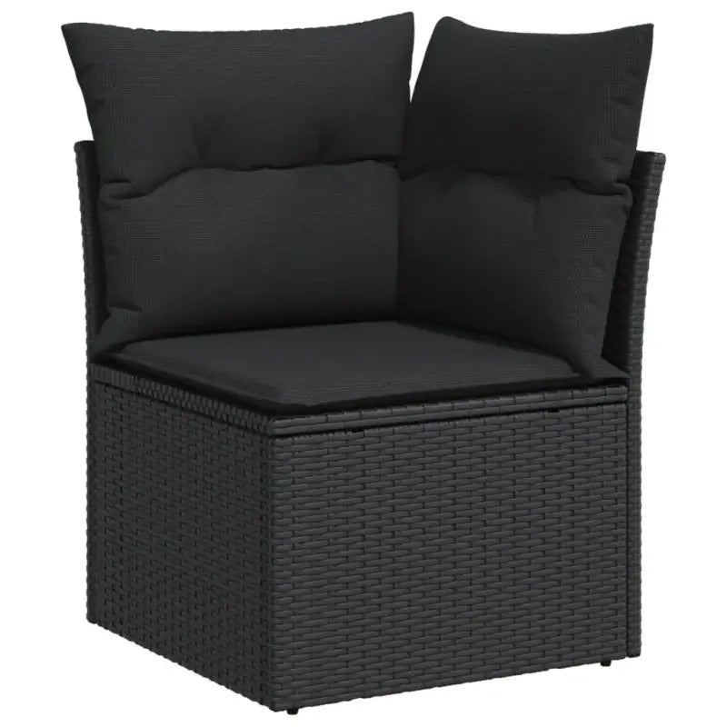 Zwarte loungeset met gepoedercoat staal en ideale afmetingen - Tuinsets