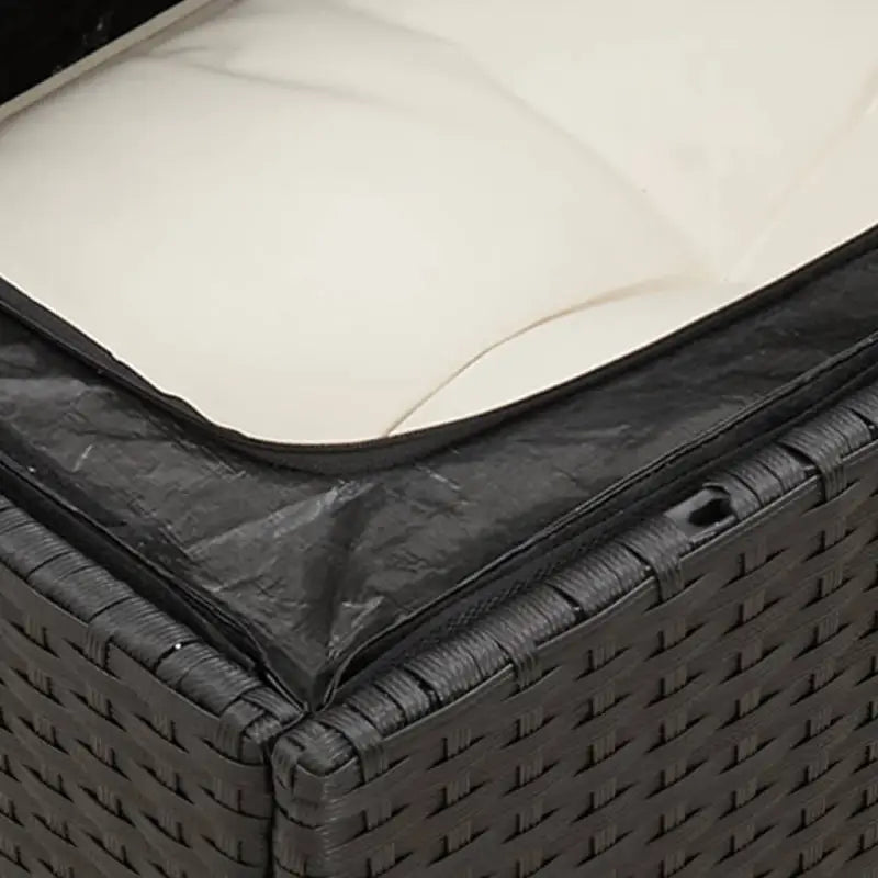 Zwarte loungeset met gepoedercoat staal en waterdichte tas voor buiten - Tuinsets