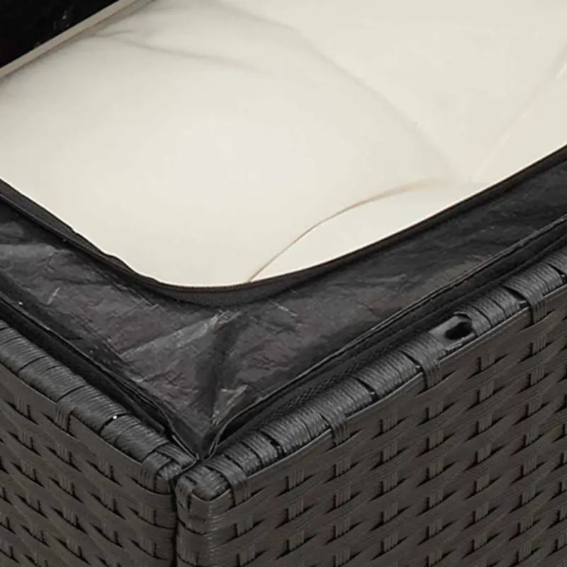 Zwarte loungeset met gepoedercoat staal en waterdichte tas voor buiten - Tuinsets