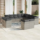 Zwarte loungeset met gepoedercoat staal en waterdichte tas voor buiten - Lichtgrijs / Zonder tafel - Tuinsets
