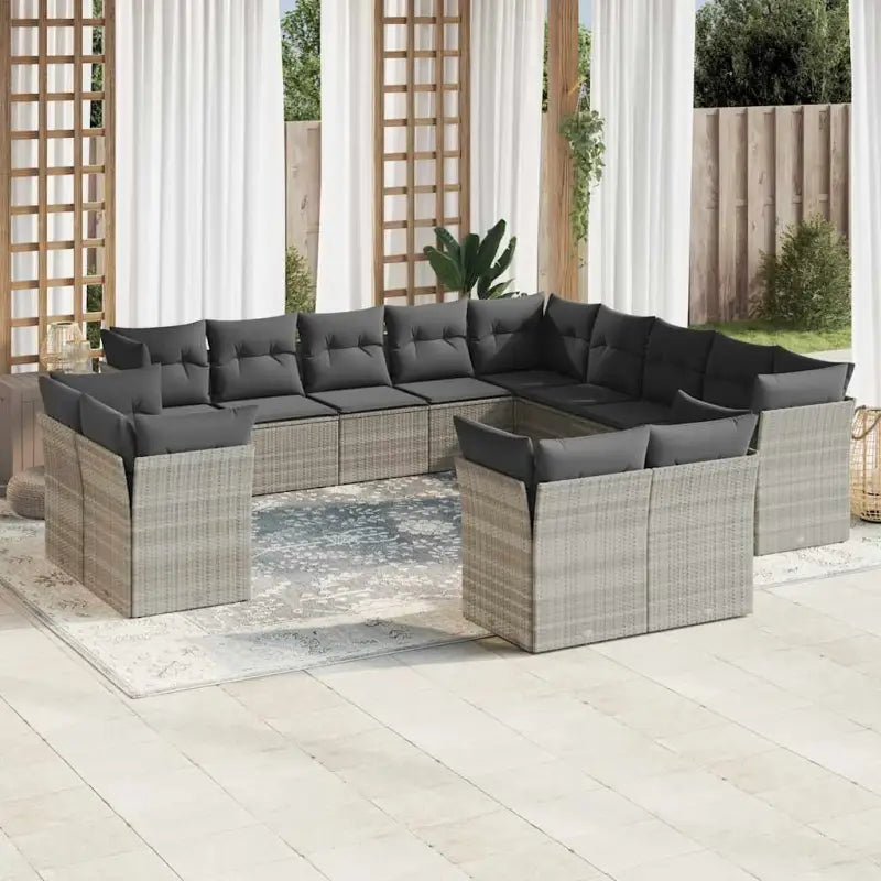 Zwarte loungeset met gepoedercoat staal en waterdichte tas voor buiten - Lichtgrijs / Zonder tafel - Tuinsets