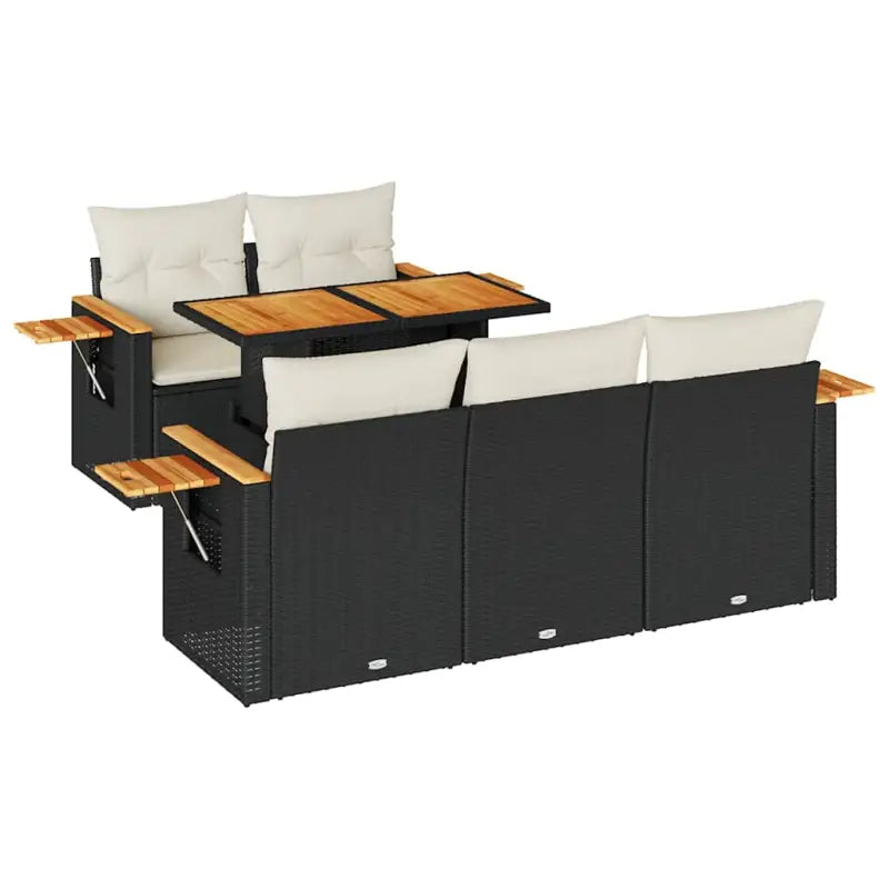 Zwarte loungeset met gepoedercoat staal en waterdichte tas voor buiten - Tuinsets