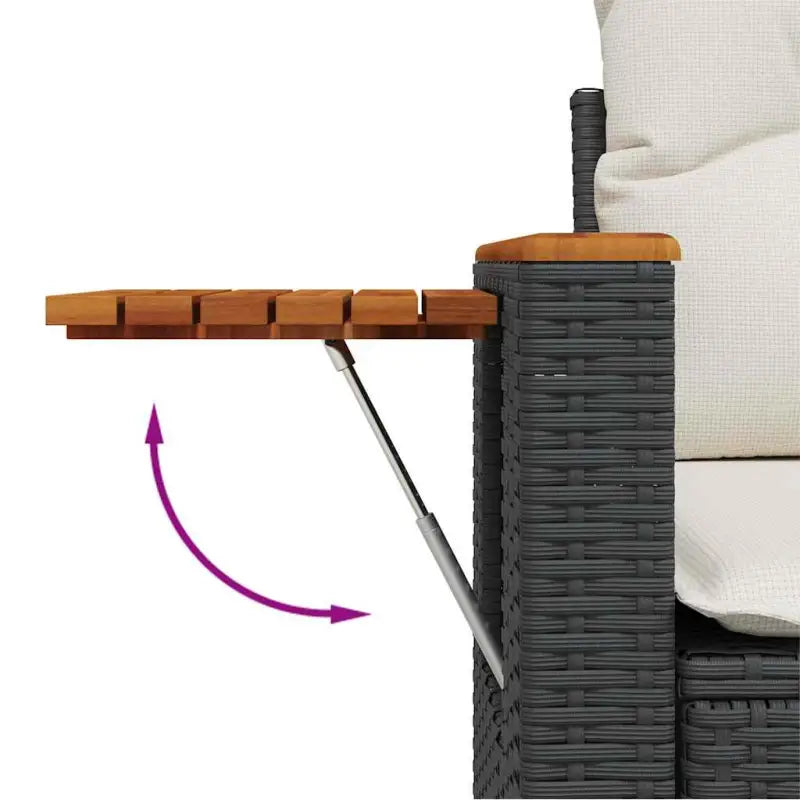 Zwarte loungeset met gepoedercoat staal en waterdichte tas voor buiten - Tuinsets