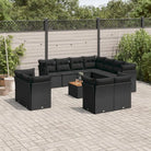 Zwarte loungeset met gepoedercoat staal en waterdichte tas voor buiten - Zwart - Tuinsets