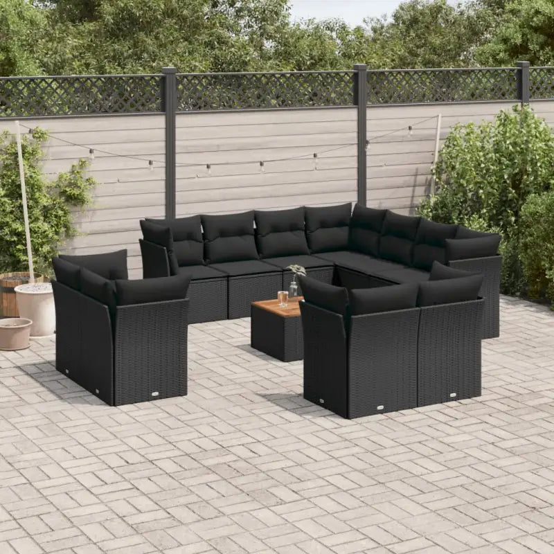 Zwarte loungeset met gepoedercoat staal en waterdichte tas voor buiten - Zwart - Tuinsets