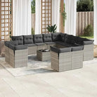 Zwarte loungeset met gepoedercoat staal en waterdichte tas voor buiten - Lichtgrijs / Met tafel - Tuinsets