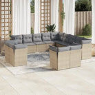 Zwarte loungeset met gepoedercoat staal en waterdichte tas voor buiten - Beige en grijs / Zonder tafel - Tuinsets