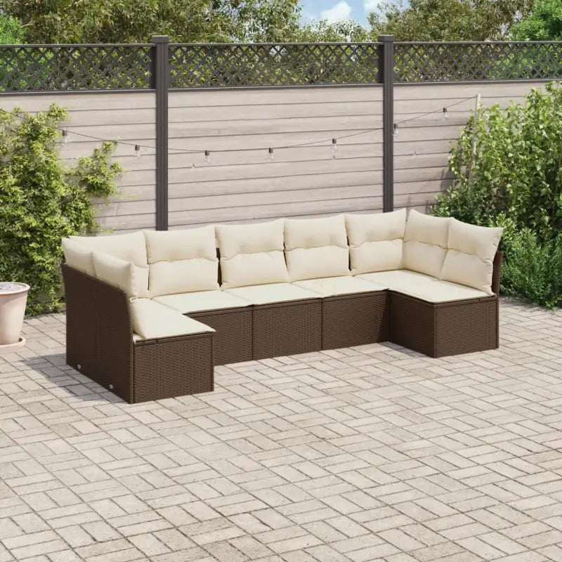 Zwarte loungeset met gepoedercoat staal en waterdichte tas voor buitenplezier - Bruin en crème / Zonder tafel - Tuinsets