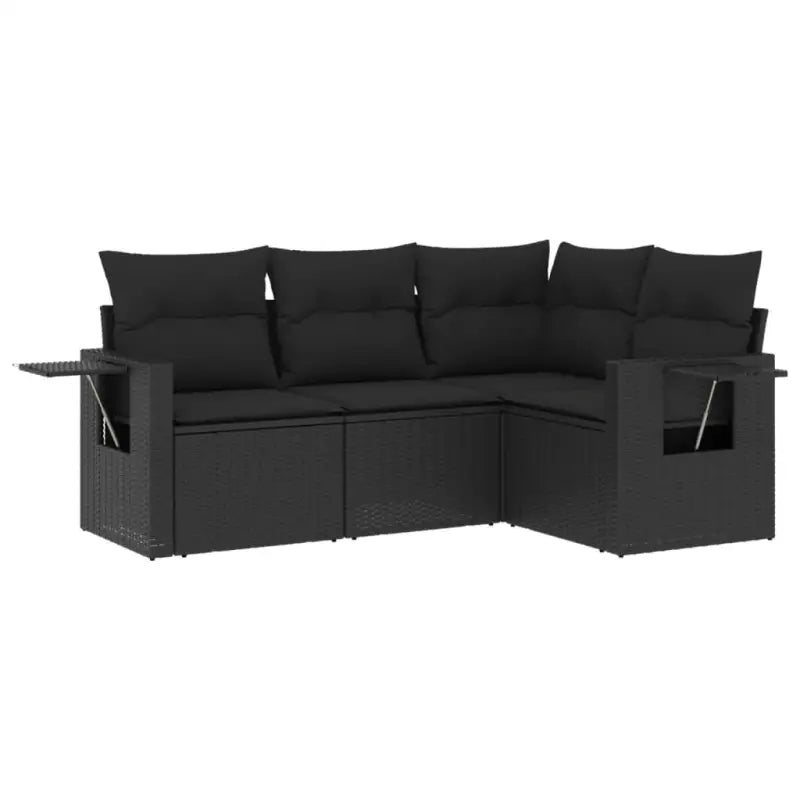 Zwarte loungeset met gepoedercoat staal en waterdichte tas voor buiten ontspanning - Tuinsets