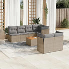 Zwarte loungeset met gepoedercoat staal en waterdichte tas voor buitengebruik - beige mix en grijs / Tafel + 3x midden