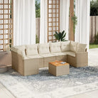 Zwarte loungeset met gepoedercoat staal en waterdichte tas voor buiten - beige en crèmekleurig - Tuinsets