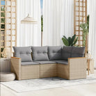 Zwarte loungeset met gepoedercoat staal en waterdichte tas voor buitenplezier - Beige en grijs / Zonder tafel - Tuinsets