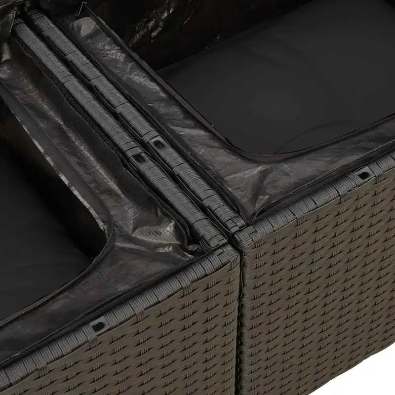 Zwarte loungeset met gepoedercoat staal en waterdichte tas voor buitenbeleving - Tuinsets