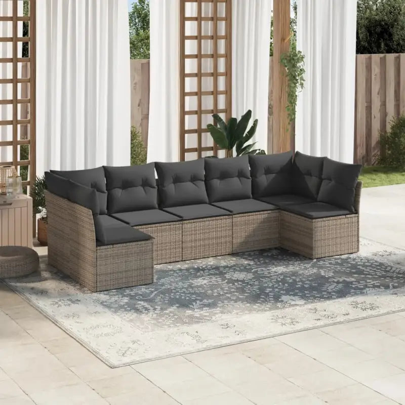 Zwarte loungeset met gepoedercoat staal en waterdichte tas voor buitenplezier - Grijs / Zonder tafel - Tuinsets