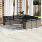 Zwarte loungeset met gepoedercoat staal en waterdichte tas voor buitengebruik - Grijs / Zonder tafel - Tuinsets