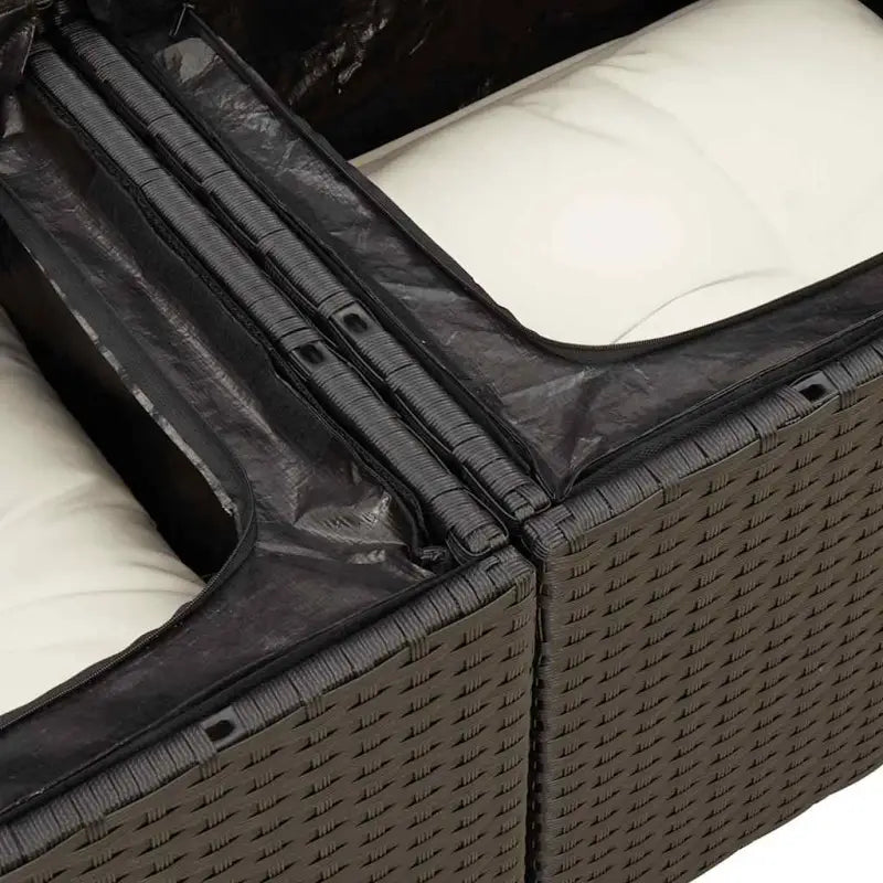 Zwarte loungeset met gepoedercoat staal en waterdichte tas voor buiten - Tuinsets