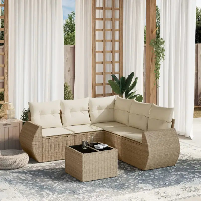 Zwarte loungeset met gepoedercoat staal en waterdichte tas - beige en crèmekleurig / Met tafel - Tuinsets