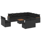 Zwarte loungeset met gepoedercoat staal en waterdichte tas voor tuin - Tuinsets