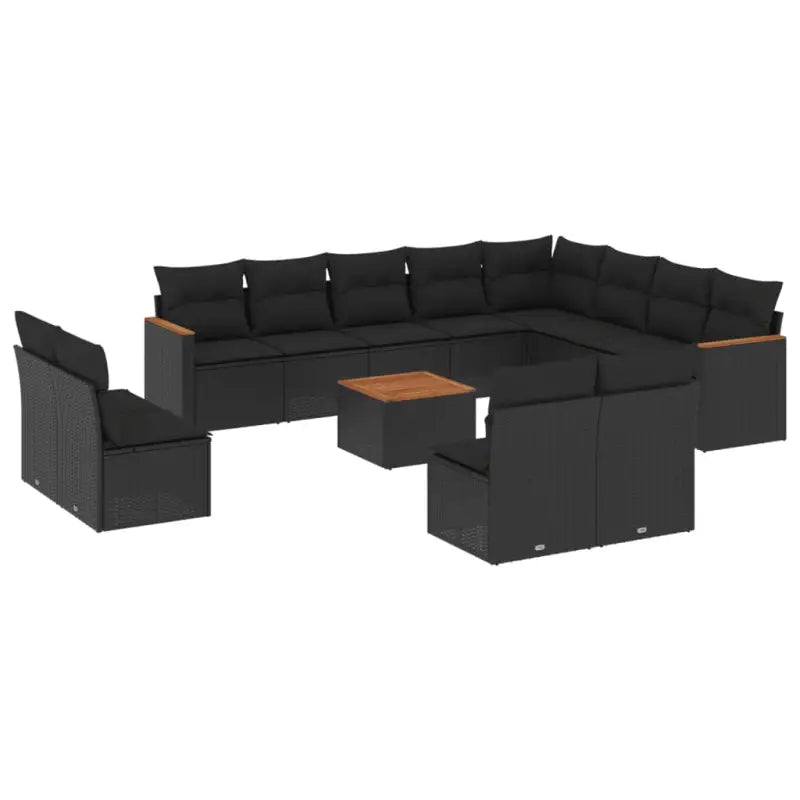 Zwarte loungeset met gepoedercoat staal en waterdichte tas voor tuin - Tuinsets