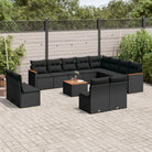 Zwarte loungeset met gepoedercoat staal en waterdichte tas voor tuin - Tuinsets