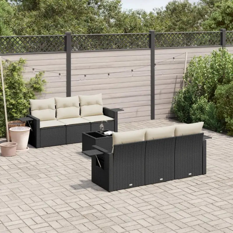 Zwarte loungeset met gepoedercoat staal en waterdichte zak voor buiten gebruik - Tuinsets