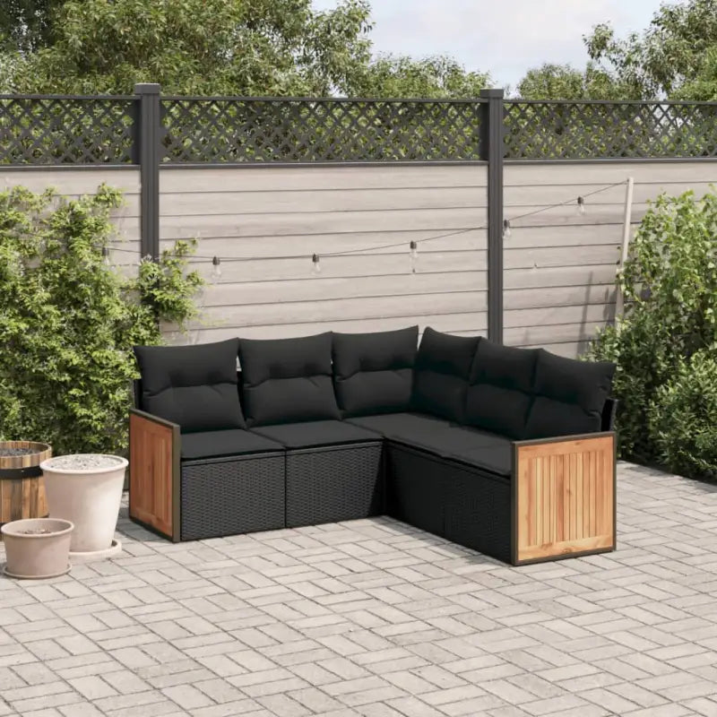 Zwarte loungeset met gepoedercoat staal en waterdichte zak voor buiten - Zwart / Zonder tafel - Tuinsets