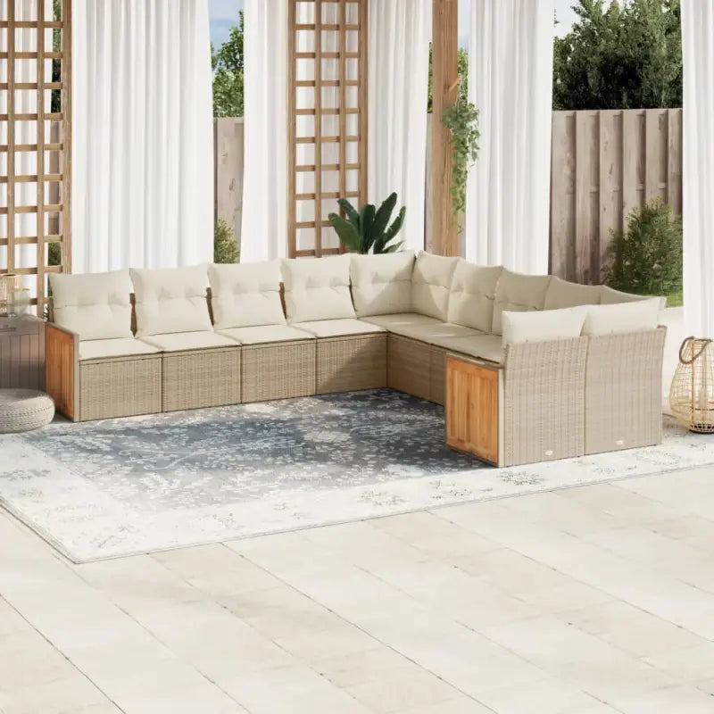 Zwarte loungeset met gepoedercoat staal en waterdichte zak - beige en crèmekleurig / Zonder tafel - Tuinsets