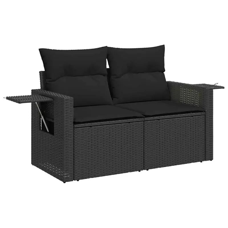 Zwarte loungeset met gepoedercoat staal voor buiten afgestemd op jouw tuin - Tuinsets