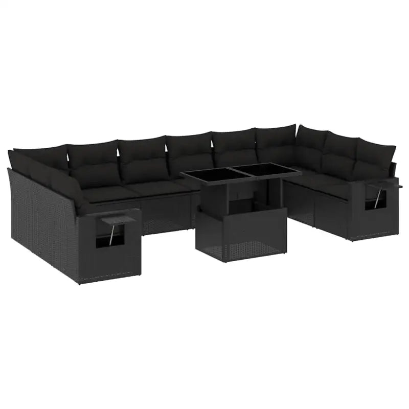 Zwarte loungeset met gepoedercoat staal voor buiten afgestemd op jouw tuin - Tuinsets
