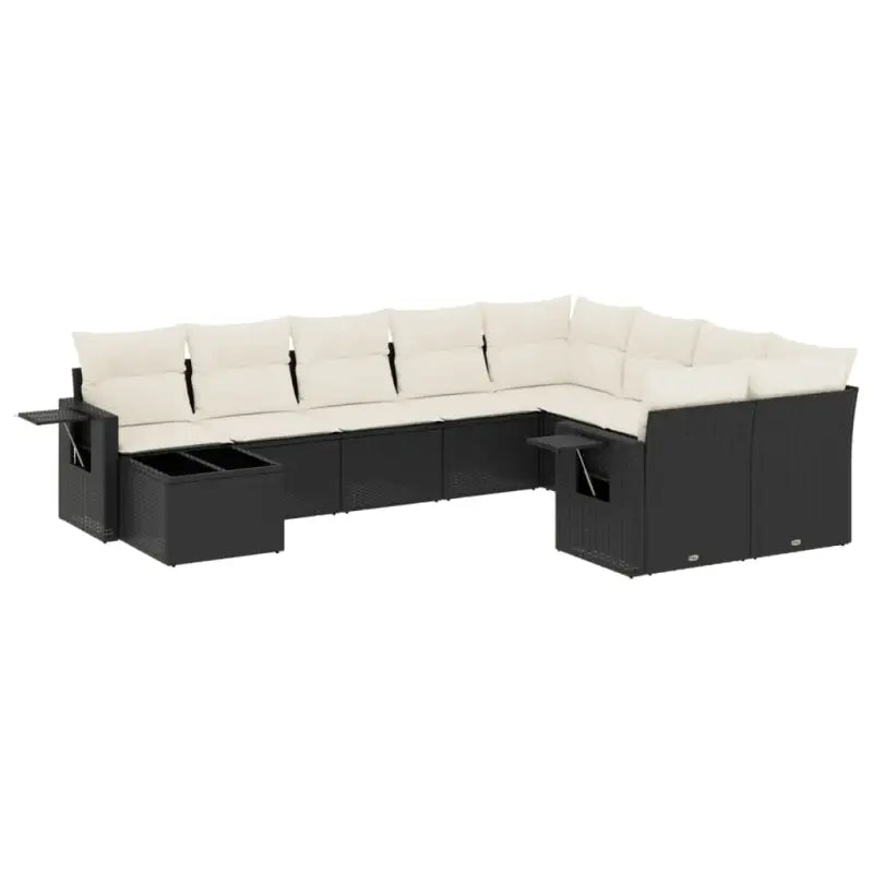 Zwarte loungeset met gepoedercoat staal voor je tuin of terras - Tuinsets