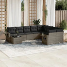 Zwarte loungeset met gepoedercoat staal voor je tuin of terras - grijs en donkergrijs - Tuinsets