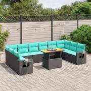 Zwarte loungeset met gepoedercoat staal voor jouw tuin of terras - Tuinsets