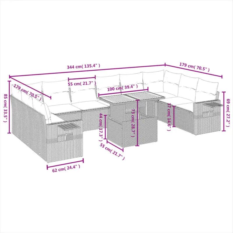 Zwarte loungeset met gepoedercoat staal voor jouw tuin of terras - Tuinsets