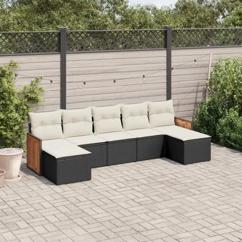 Zwarte loungeset met gepoedercoat staal voor tuin en terras - Zwart en crème / Zonder tafel - Tuinsets