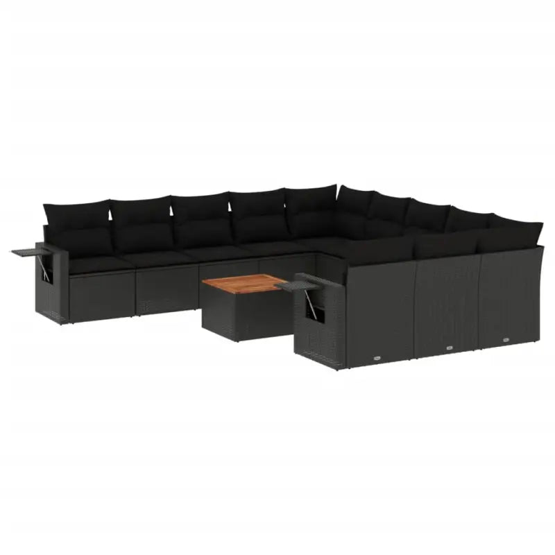 Zwarte loungeset met gepoedercoat staal voor tuin of terras - Tuinsets