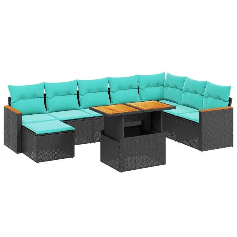 Zwarte loungeset met gepoedercoat staal voor tuin of terras - Tuinsets