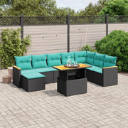 Zwarte loungeset met gepoedercoat staal voor tuin of terras - Tuinsets