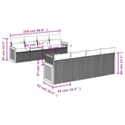 Zwarte loungeset met poly rattan en gepoedercoat staal voor buiten - Tuinsets