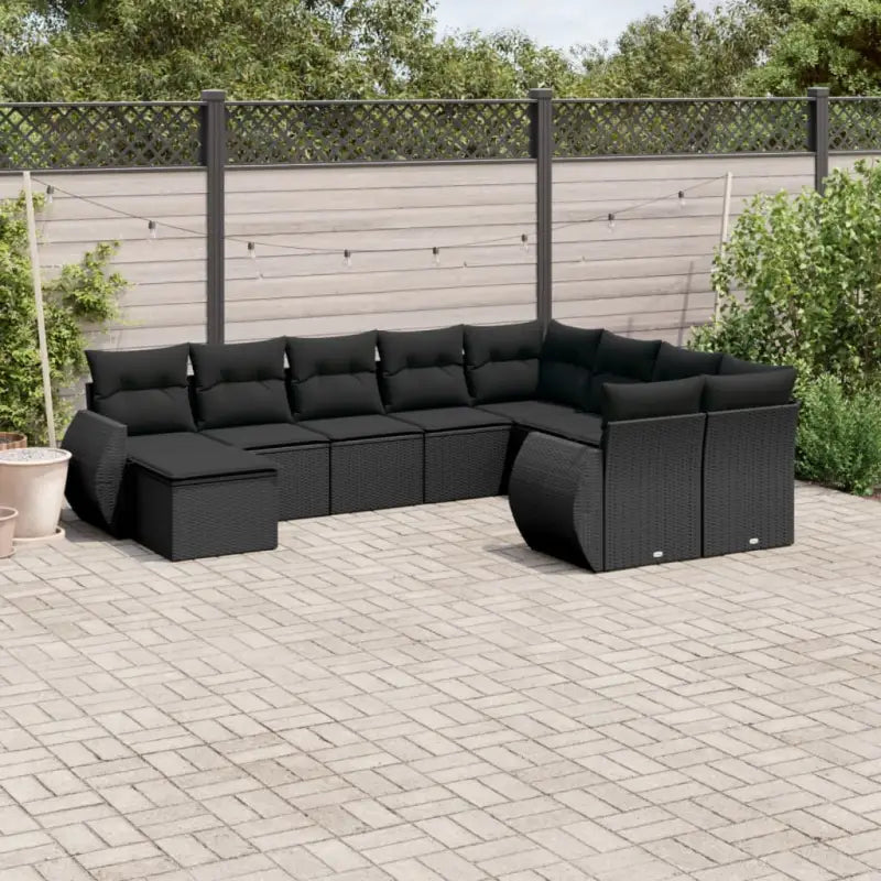 Zwarte loungeset met waterdichte tas en gepoedercoat staal voor buiten - Zwart - Tuinsets