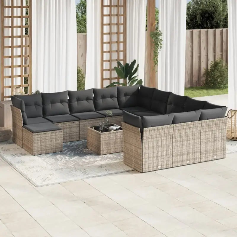 Zwarte loungeset met waterdichte tas en gepoedercoat staal Afmetingen - Grijs / Met tafel - Tuinsets